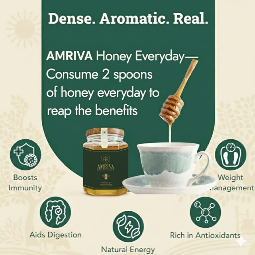 AMRIVA 100% Pure Raw Organic Honey –  500ml